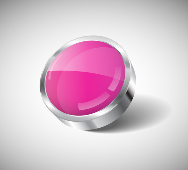 Vecteur 3d rubis verre et acier bouton rond brillant
 - Vecteur, image