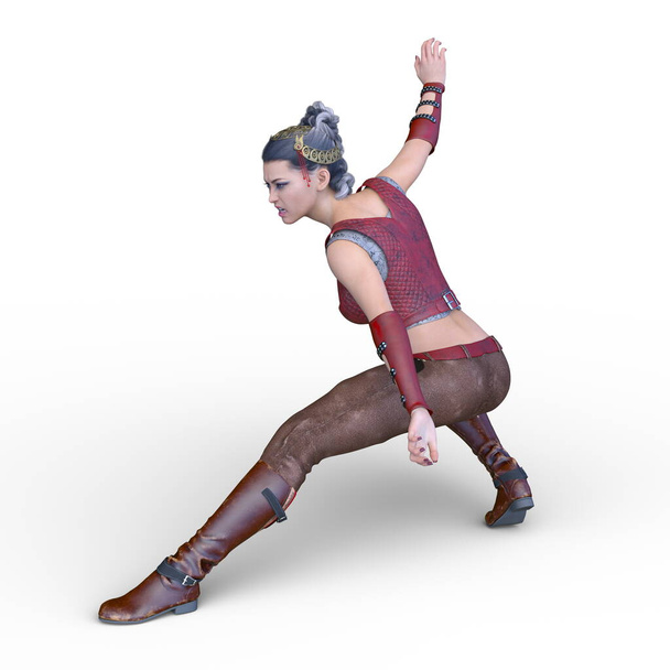 3D rendering of active girl - Photo, Image