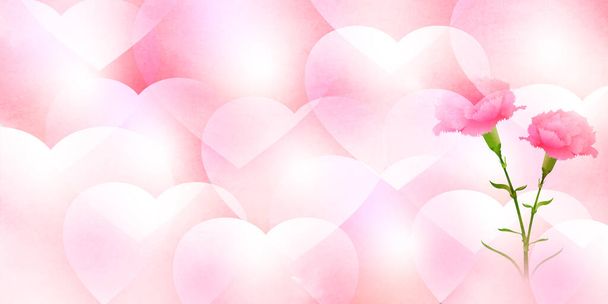 Heart mothers day carnation background - Вектор,изображение