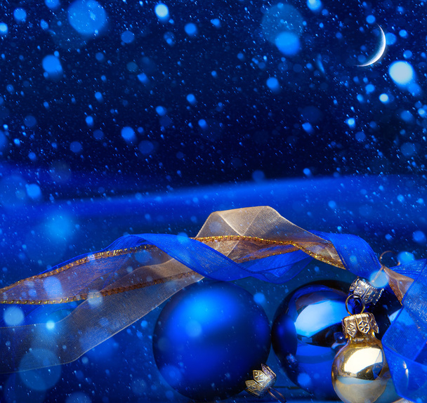 Kunst blaue Weihnachtsgrußkarte - Foto, Bild