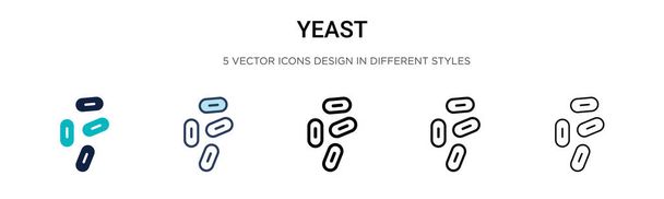 Yeast icon in filled, thin line, outline and stroke style. Vector illustration of two colored and black yeast vector icons designs can be used for mobile, ui, web - Vector, Image
