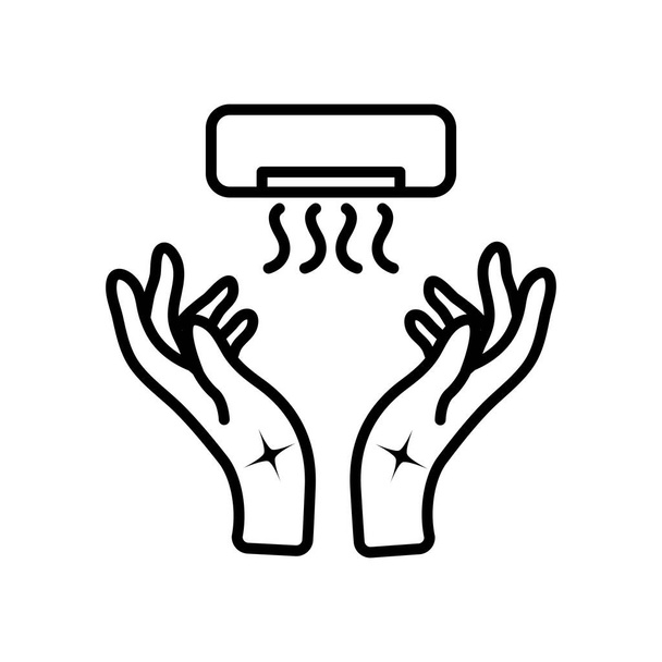 sèche-mains et les mains propres, style de couleur ligne
 - Vecteur, image