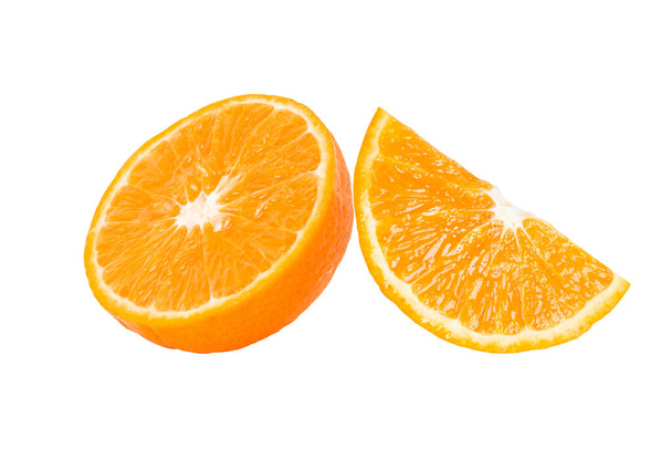 Fresh orange slices isolated on white background.clipping paths. - Fotoğraf, Görsel