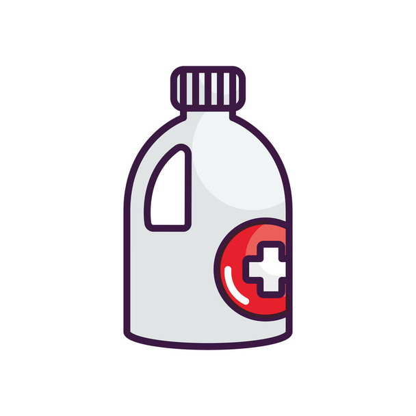 icône de bouteille de désinfectant, style de couleur ligne
 - Vecteur, image
