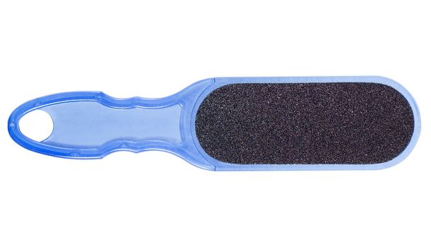 ralador de plástico para os pés, ferramenta para a manicure e pedicure, sobre um fundo branco
. - Foto, Imagem