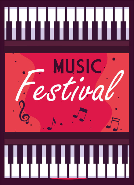 müzik enstrümanlı poster müzik festivali - Vektör, Görsel