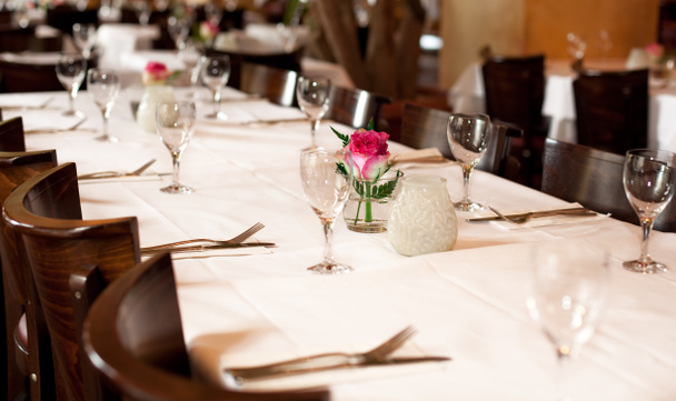 Fine table setting in gourmet restaurant - Photo, Image