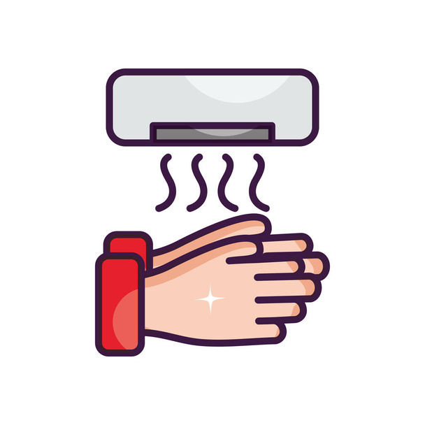 icône de séchoir à main, style de couleur ligne
 - Vecteur, image