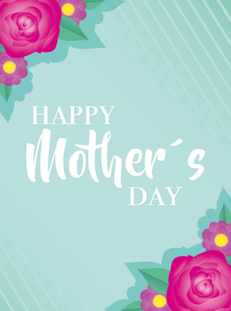 Biglietto di giorno di madri felice con fiori
 - Vettoriali, immagini
