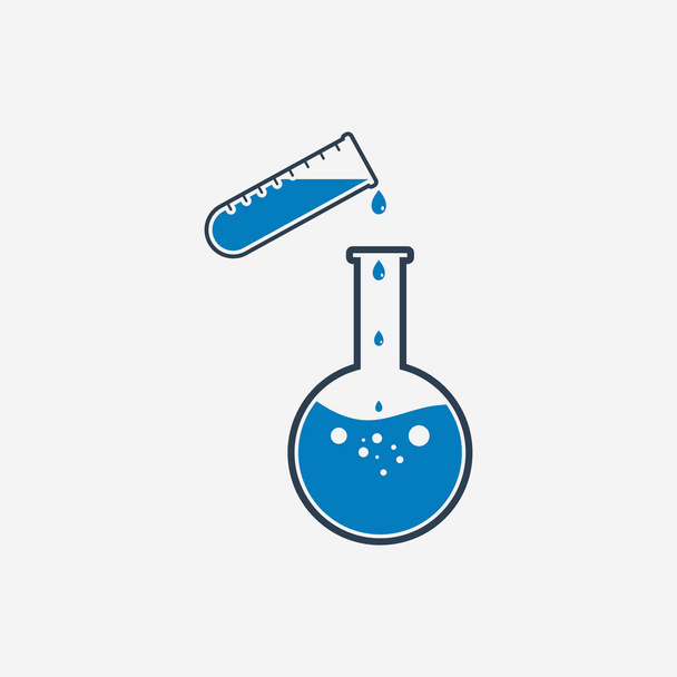 Ícone químico do teste do laboratório com sinal do frasco e do tubo. Ilustração Editável do Símbolo do Vetor EPS
.  - Vetor, Imagem