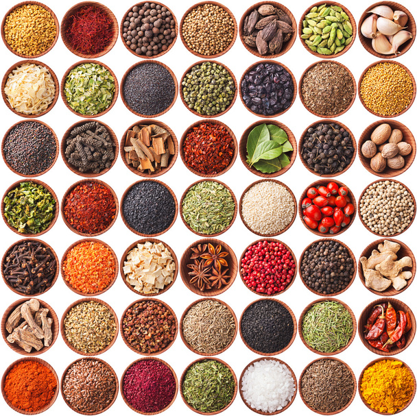 Large collection of different spices and herbs - Photo, Image