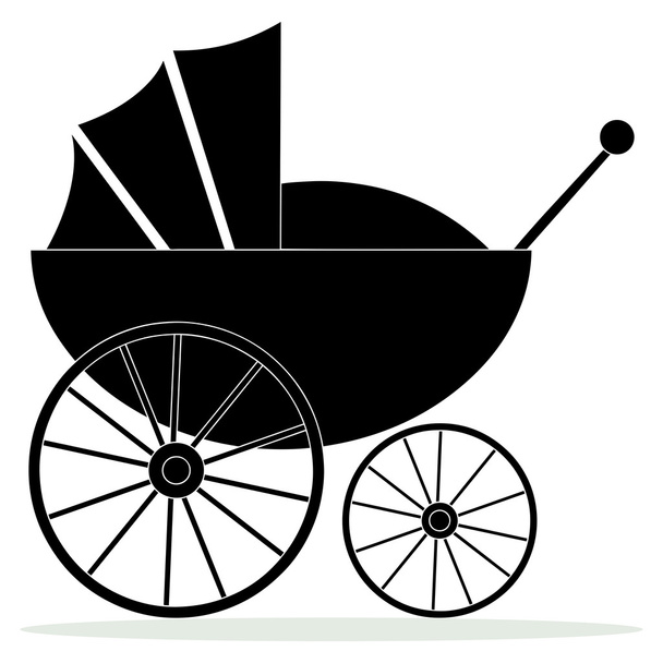 Kinderwagen schwarz und weiß - Vektor, Bild