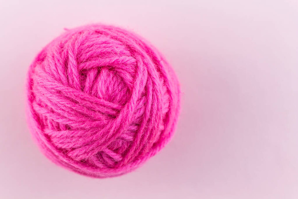 yarn color pink on pink background. - Photo, Image