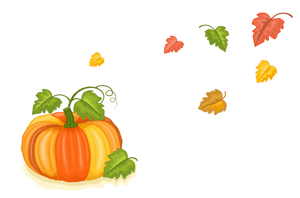 herfst oogst met smakelijke pompoen - Vector, afbeelding