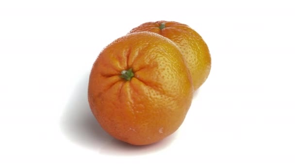 tangerine isolated on white background - Filmagem, Vídeo