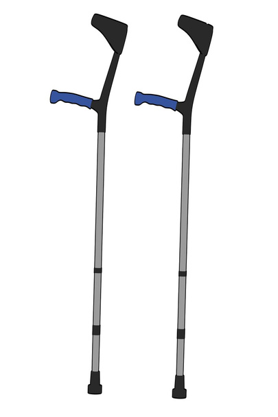 Cartoon image of crutches (medical) - Zdjęcie, obraz