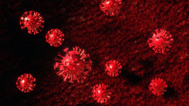 Virus der Covid-19 Nahaufnahme Rendering. 3D-Illustration - Foto, Bild