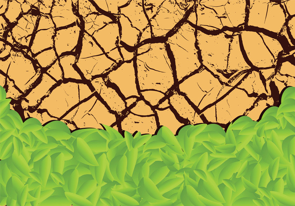 Plants sprouting in the desert - Vector, Image