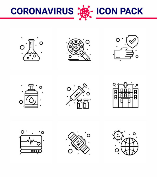 Coronavirus Preventie 25 icoon Set Blauw. griep, hand, virus, ziekte, veilig viraal coronavirus 2019-nov ziekte Vector Design Elements - Vector, afbeelding