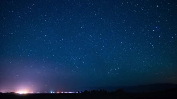 Droga Mleczna Galaxy Rise North Sky 24mm Aquarids Meteor Shower 2019 Trona Pinnacles Kalifornia USA - Materiał filmowy, wideo