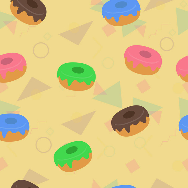 Vector Illustration Doughnuts Nahtloser Musterhintergrund  - Vektor, Bild