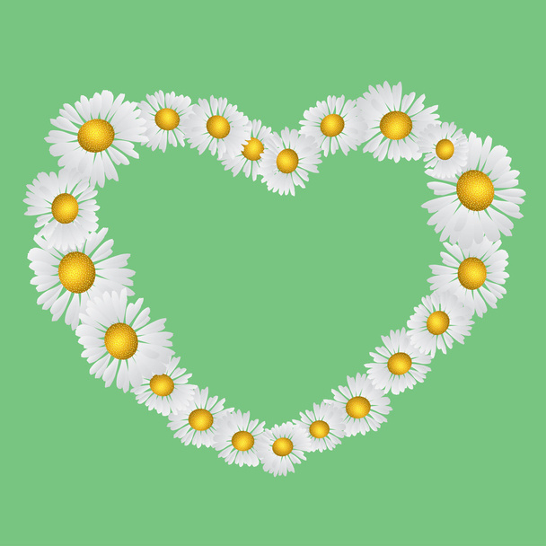Heart with chamomiles - Vettoriali, immagini