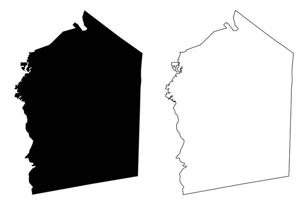 Jasper County, Georgia (U.S. County, United States of America, USA, U.S., US, US) map vector illustration, scribble sketch Jasper map - Вектор, зображення
