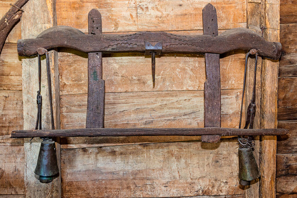 Wooden yoke for fastening over the necks of two animals - Photo, Image