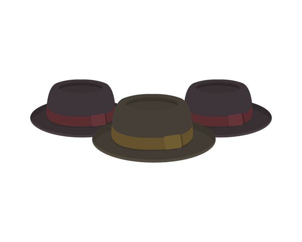 hats headwear accessories isolated icons - Vector, Image