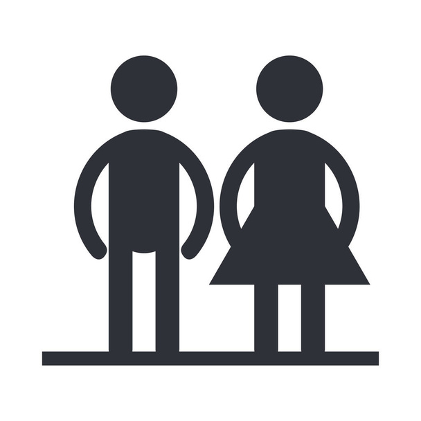 figuras casal silhuetas ícone isolado
 - Vetor, Imagem