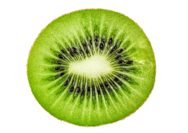 zralé šťavnaté kiwi ovocné textury izolované na bílém - Fotografie, Obrázek