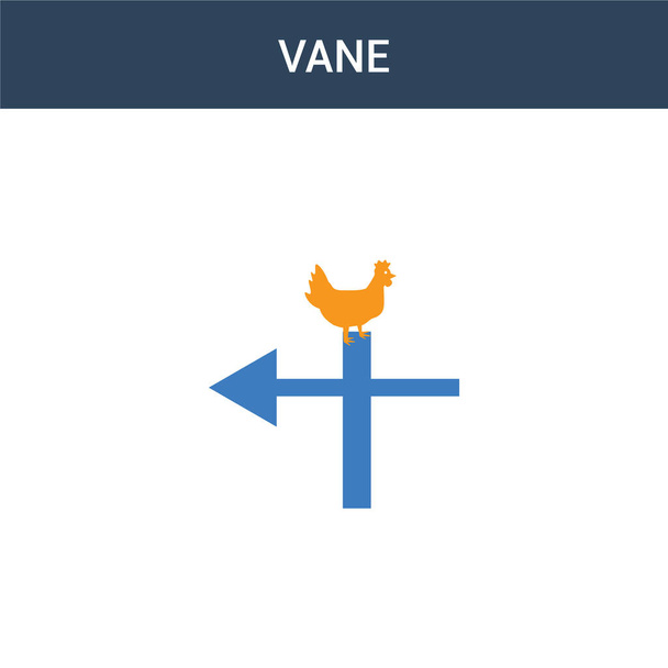 two colored Vane concept vector icon. 2 color Vane vector illustration. isolated blue and orange eps icon on white background. - Vector, Image