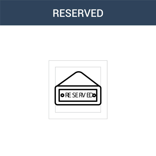 two colored Reserved concept vector icon. 2 color Reserved vector illustration. isolated blue and orange eps icon on white background. - Vector, Image
