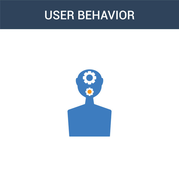 dois coloridos ícone vetor conceito de comportamento do usuário. 2 ilustração do vetor do comportamento do usuário da cor. isolado ícone eps azul e laranja no fundo branco
. - Vetor, Imagem