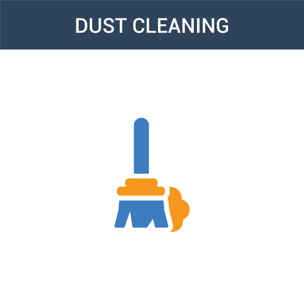 dois colorido conceito de limpeza de poeira vetor ícone. 2 cor poeira limpeza vetor ilustração. isolado ícone eps azul e laranja no fundo branco
. - Vetor, Imagem