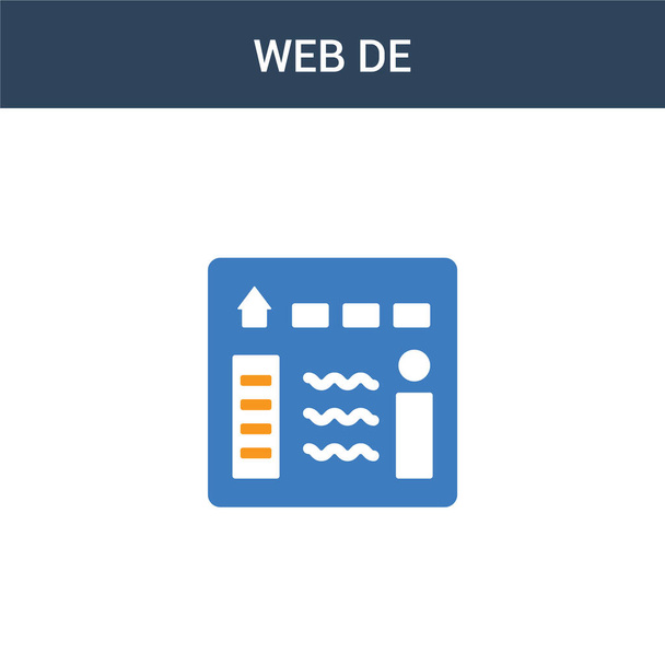 дві кольорові піктограми концепту Web de. 2 кольори Веб-де Векторні ілюстрації. ізольована синя та помаранчева піктограма eps на білому тлі
. - Вектор, зображення