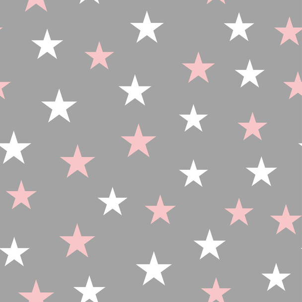 Бесшовный фон в детском стиле со звездами. Векторная иллюстрация
 - Вектор,изображение