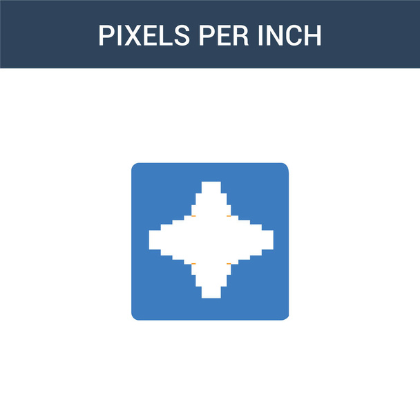 két színes Pixel per Inch koncepció vektor ikon. 2 színes Pixel per Inch vektor illusztráció. izolált kék és narancs epipa ikon fehér háttér. - Vektor, kép