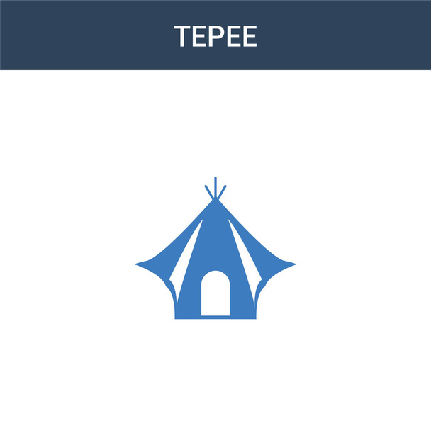 δύο χρωματιστά Tepee έννοια διάνυσμα εικονίδιο. 2 έγχρωμη εικόνα διάνυσμα Tepee. απομονωμένο μπλε και πορτοκαλί εικονίδιο eps σε λευκό φόντο. - Διάνυσμα, εικόνα