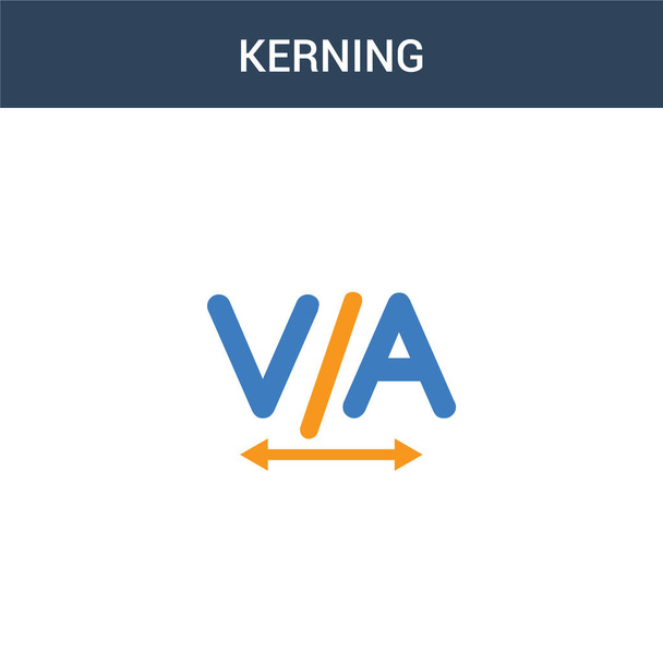 due colorati Kerning concetto icona vettoriale. 2 colore Kerning vettoriale illustrazione. isolato blu e arancione eps icona su sfondo bianco
. - Vettoriali, immagini