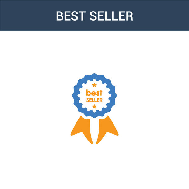 two colored Best seller concept vector icon. 2 color Best seller vector illustration. isolated blue and orange eps icon on white background. - Vettoriali, immagini
