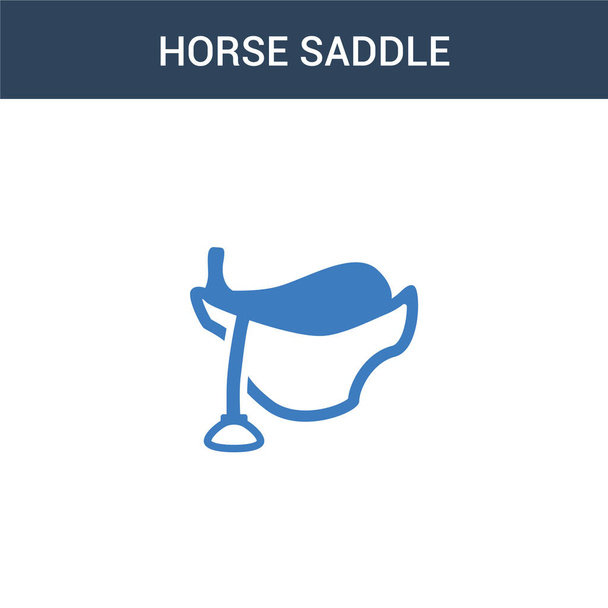 two colored Horse saddle concept vector icon. 2 color Horse saddle vector illustration. isolated blue and orange eps icon on white background. - Vector, Image