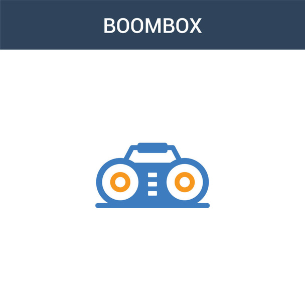 két színes Boombox koncepció vektor ikon. 2 szín Boombox vektor illusztráció. izolált kék és narancs epipa ikon fehér háttér. - Vektor, kép