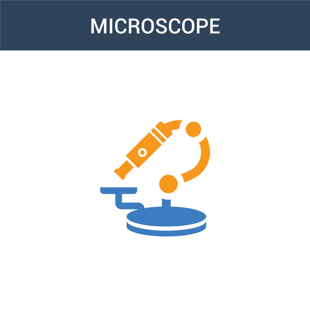 twee gekleurde Microscoop concept vector icoon. 2 kleuren Microscoop vector illustratie. geïsoleerd blauw en oranje eps icoon op witte achtergrond. - Vector, afbeelding