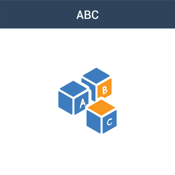 Два кольорові абстрактні векторні ікони. 2-кольоровий вектор Abc. Ікона синього і оранжевого кольорів на білому тлі. - Вектор, зображення