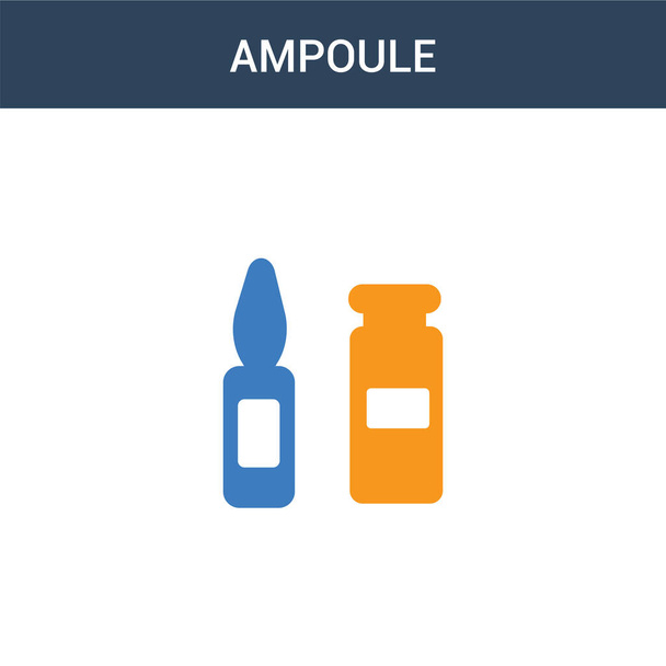 dvě barevné Ampoule koncept vektorové ikony. 2 barvy Ampoule vektorové ilustrace. izolované modré a oranžové eps ikona na bílém pozadí. - Vektor, obrázek
