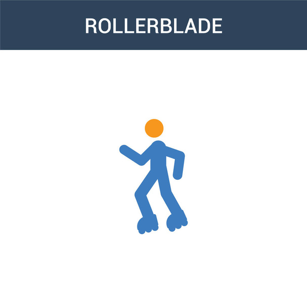 twee gekleurde Rollerblade concept vector icoon. 2 kleuren Rollerblade vector illustratie. geïsoleerd blauw en oranje eps icoon op witte achtergrond. - Vector, afbeelding