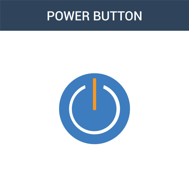 two colored Power button concept vector icon. 2 color Power button vector illustration. isolated blue and orange eps icon on white background. - Vektor, obrázek