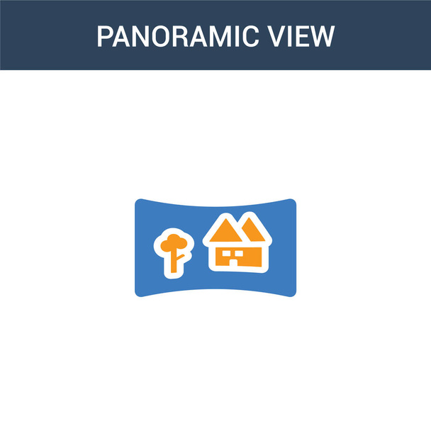 два кольори концепції панорамного вигляду векторна піктограма. 2 кольори Панорамний вид Векторні ілюстрації. ізольована синя та помаранчева піктограма eps на білому тлі
. - Вектор, зображення