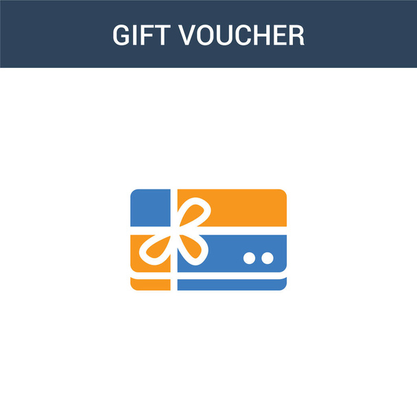 two colored Gift voucher concept vector icon. 2 color Gift voucher vector illustration. isolated blue and orange eps icon on white background. - Vector, Image